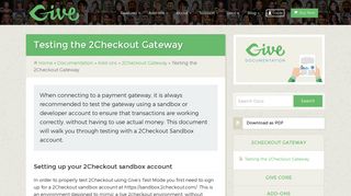 Testing the 2Checkout Gateway – GiveWP