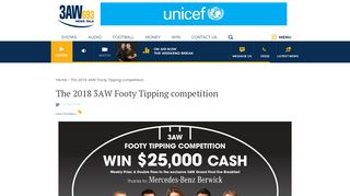 The 2018 3AW Footy Tipping competition