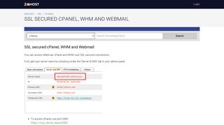 SSL secured cPanel, WHM and Webmail - 2MHost