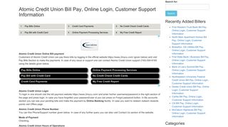 Atomic Credit Union Bill Pay, Online Login, Customer Support ...