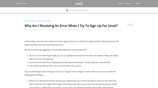 Why am I receiving an error when I try to sign up for Line2? – Line2 ...