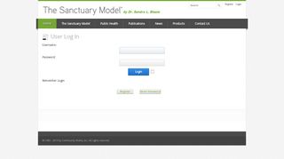 User Log In - The Sanctuary Model