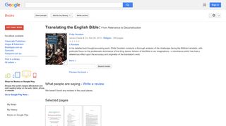 Translating the English Bible: From Relevance to Deconstruction