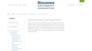 Simmons Connection - About Simmons - Simmons University