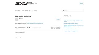 2XU Dealer Login Link – 2XU Support