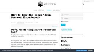 Forgot or need to Reset Joomla Admin Password? [How to ...