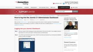 How to log into the Joomla 3.1 Administrator Dashboard | InMotion ...