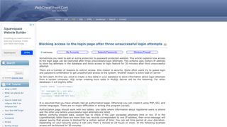 Blocking access to the login page after three unsuccessful login attempts