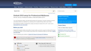 Outlook 2010 setup for Professional Mailboxes
