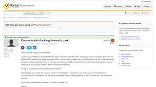 Connectsafe blocking livemail.co.uk | Norton Community