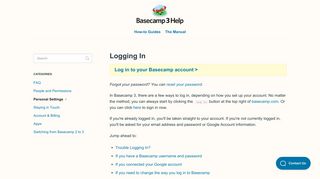 Logging In - Basecamp 3 Help