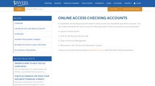 Online Access Checking Accounts - 3Rivers Federal Credit Union