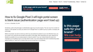 How to fix Google Pixel 3 wifi login portal screen is blank issue ...