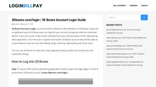 30boxes.com/login | 30 Boxes Account Login Guide - loginbillpay