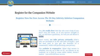 Register for the Companion Website | The 30-Day Solution
