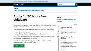 Apply for 30 hours free childcare - GOV.UK