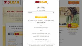 Online Payday Loans and Cash Advances in Ontario - 310 Loan