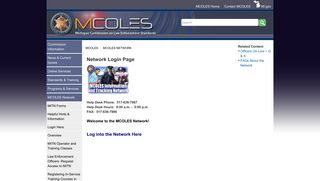 MCOLES - Network Login Page - State of Michigan