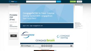 CengageNOW In Your Course Getting Started With CengageBrain ...