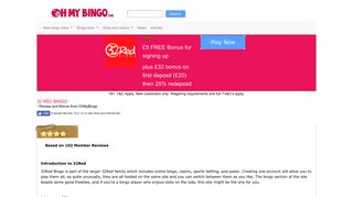 32Red Bingo | £5 FREE BONUS with NO DEPOSIT | OhMyBingo