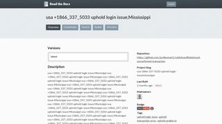 usa +1866_337_5033 uphold login issue,Mississippi | Read the Docs