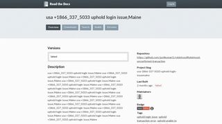 usa +1866_337_5033 uphold login issue,Maine | Read the Docs