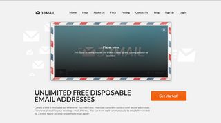 33mail - Unlimited free disposable email addresses