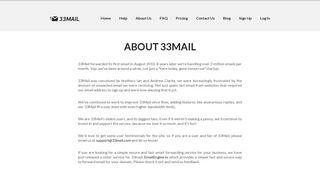 About Us - 33mail - Unlimited free disposable email addresses