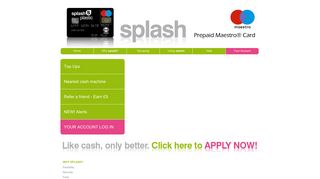 Splash. Your prepaid Maestro card. No credit check. No bank account ...