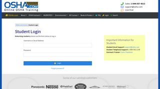 Student Login - OSHA.com