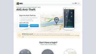 AVG Mobilation - Anti theft login | AVG Mobile Security