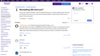 Reinstalling 360 share pro? | Yahoo Answers