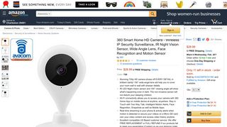 Amazon.com : 360 Smart Home HD Camera - Wireless IP Security ...
