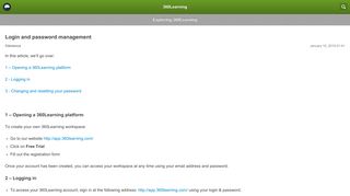 Login and password management – 360Learning