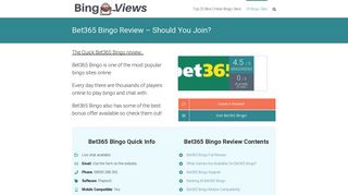 Bet365 Bingo Review (Stop!) - Read The Reviews Before You Join!