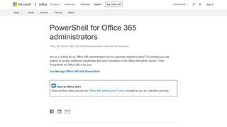 PowerShell for Office 365 administrators - Office 365