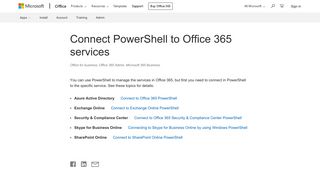 Connect PowerShell to Office 365 services - Office 365