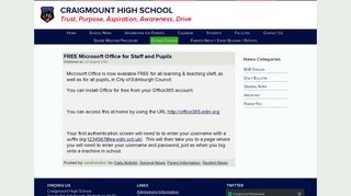 FREE Microsoft Office for Staff and Pupils – - Craigmount High School