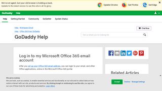 Log in to my Microsoft Office 365 email account | GoDaddy Help GB