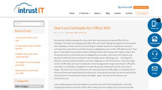 Don't use GoDaddy for Office 365! - Cincinnati IT Support | Intrust IT