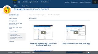 LAUSD Office 365 / Web Mail