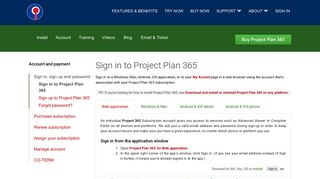 Sign in to Project Plan 365