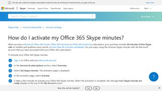 How do I activate my Office 365 Skype minutes? | Skype Support