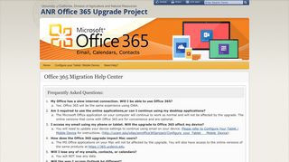 Office 365 Migration Help Center - ANR Office 365 Upgrade Project