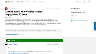 Cannot access the website named http://www.37.com - Microsoft ...