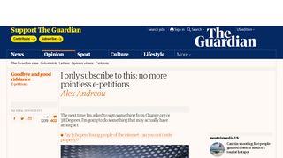 I only subscribe to this: no more pointless e-petitions | Alex Andreou ...