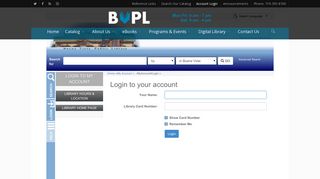 Account Login Page | Buena Vista Public Library
