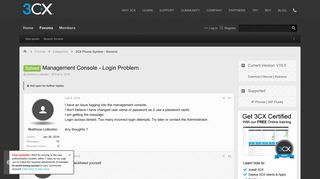 Solved - Management Console - Login Problem | 3CX - Software Based ...