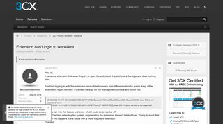 Extension can't login to webclient | 3CX - Software Based VoIP IP ...