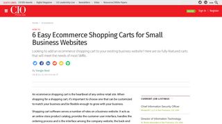 6 Easy Ecommerce Shopping Carts for Small Business Websites | CIO